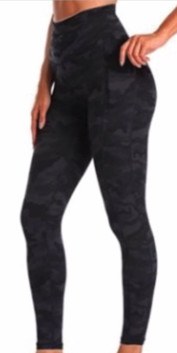 Black Camo Leggings for Women Womens Black Leggings With Camouflage Print  Non See Through Squat Approved Perfect for Yoga, Gym, Running -  Ireland